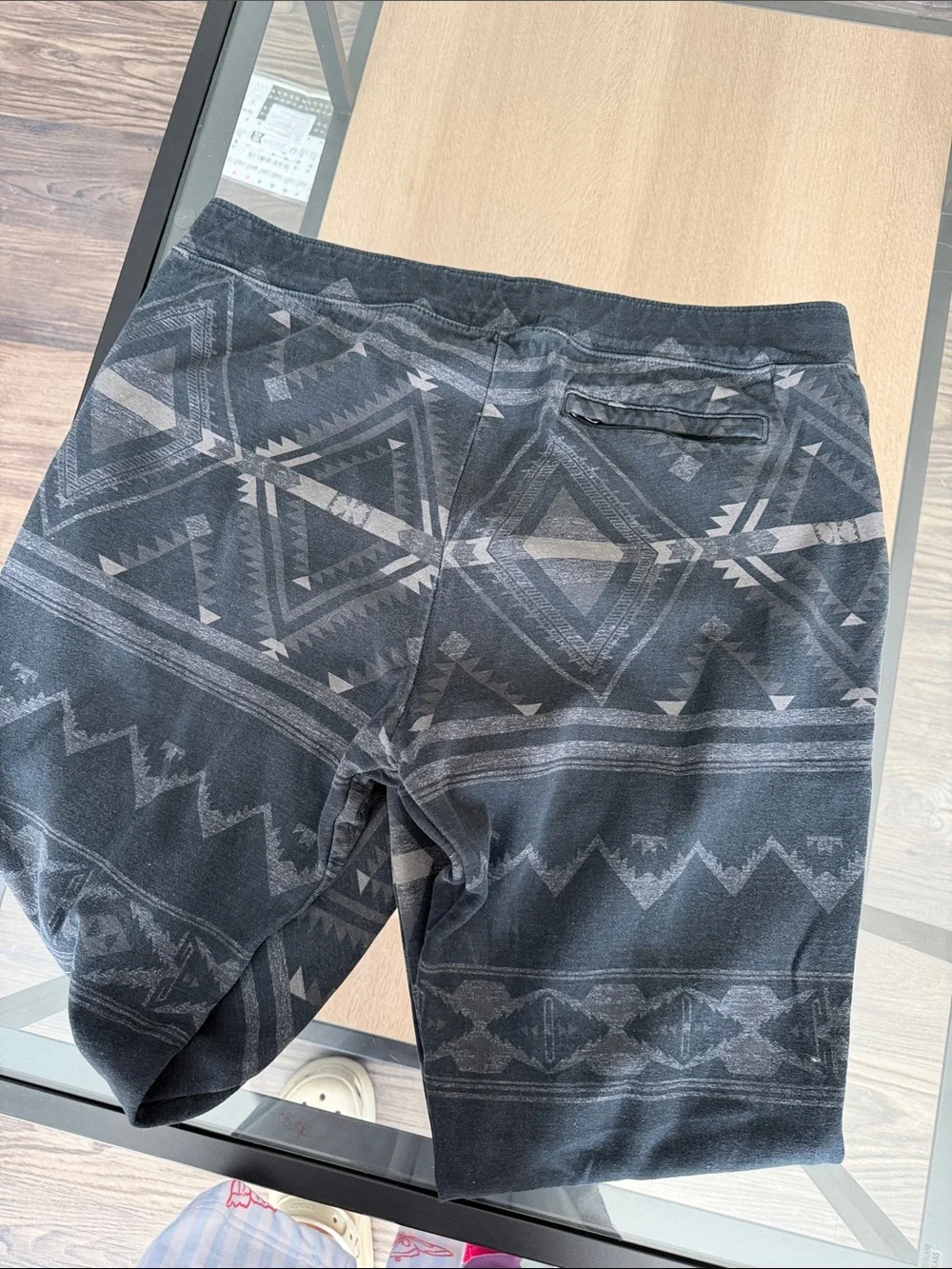 Polo by Ralph Lauren Black Gray Tribal Print Joggers